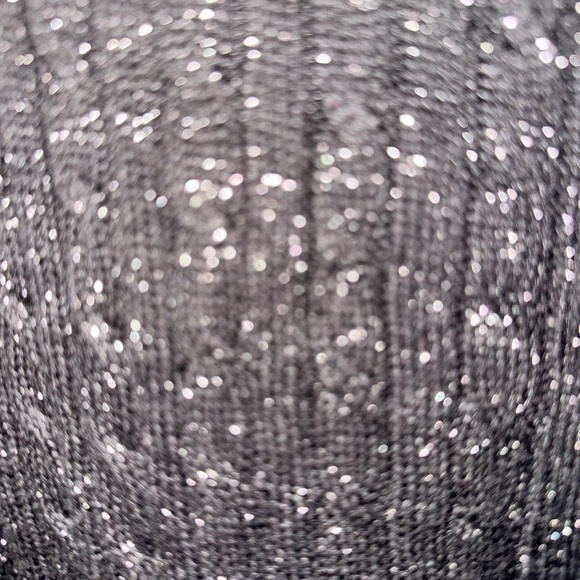 LAURA SCOTT Women's Large Black Metallic Sparkle Cardigan Sweater V-Neck Button - Picture 12 of 16